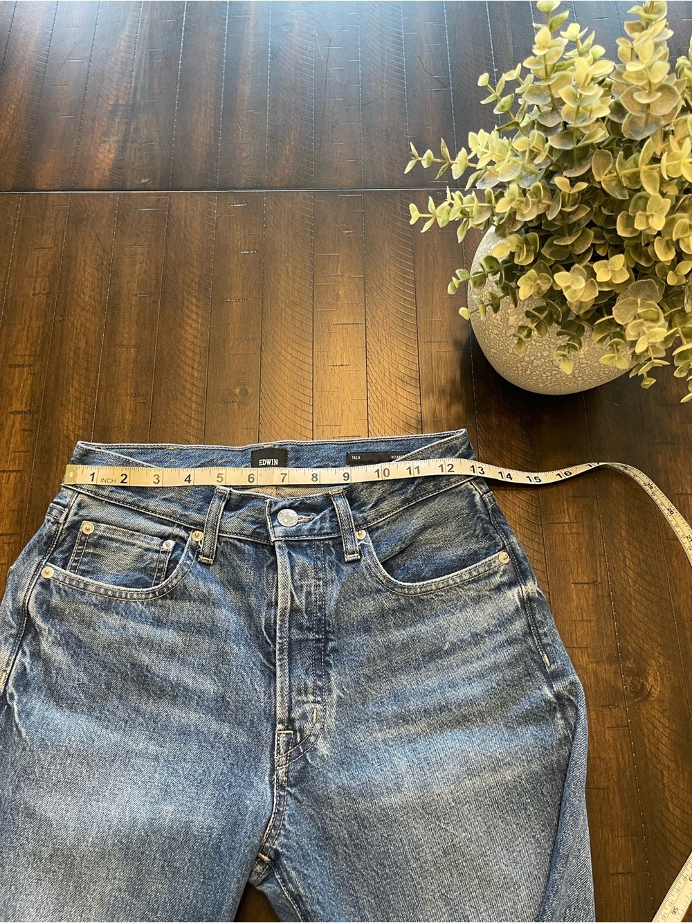 Edwin Women's Blue Straight-Leg Jeans - Picture 4 of 7